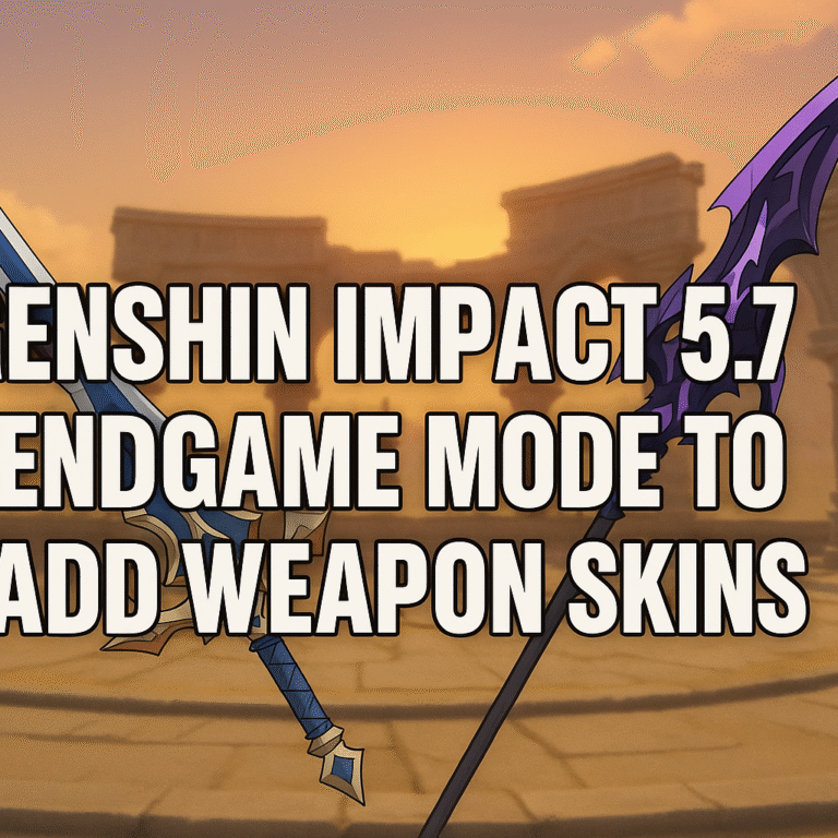 Genshin Impact, Genshin Weapon Skins, Genshin Impact 5.7, Weapon Skins, Endgame Mode, HoYoverse